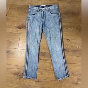 Brax Feel Good Vintage Denim Side Stitching Light Wash Jeans Cropped Ankle 30”